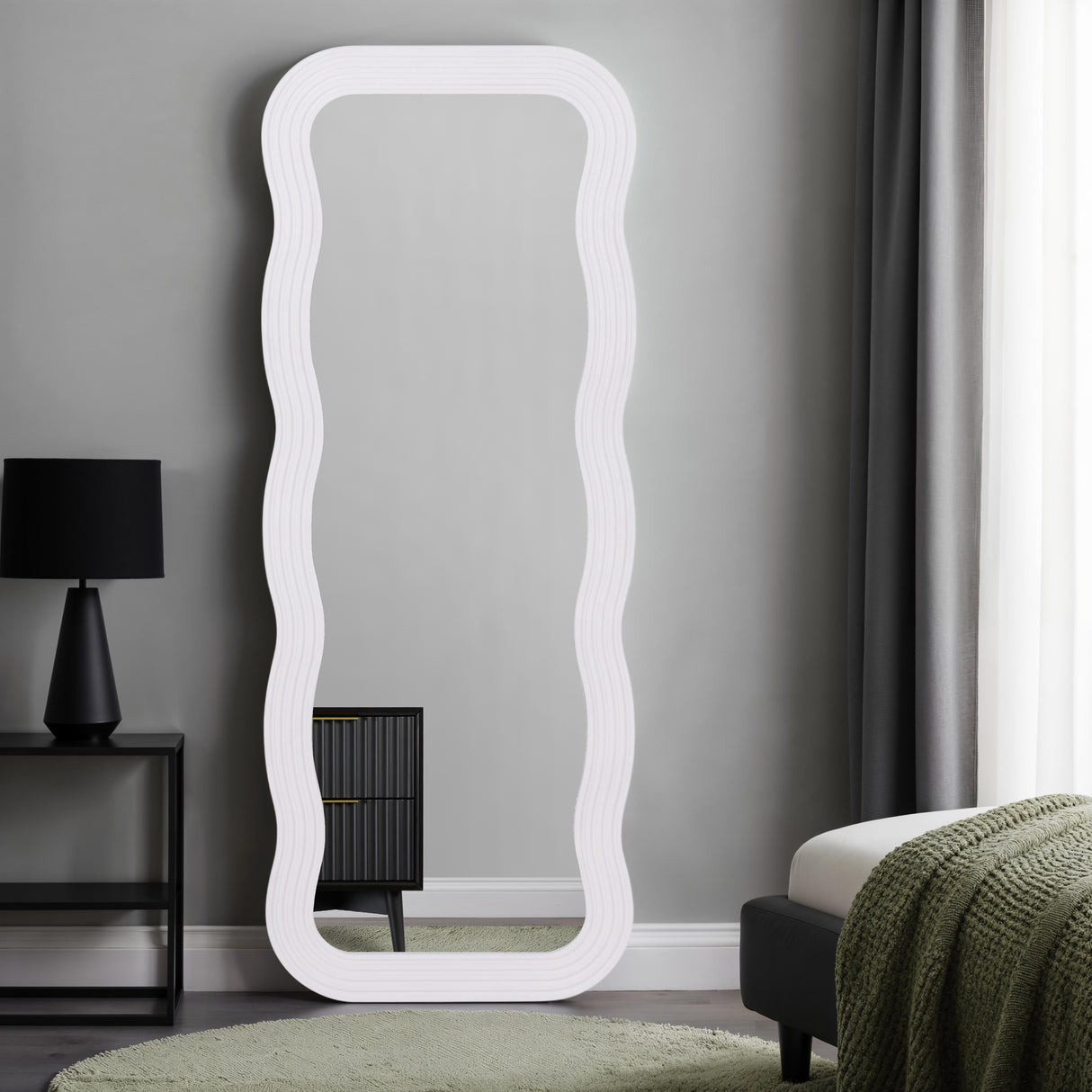 Paola - Wavy Mirror Full Length - 70x180cm - Black or White