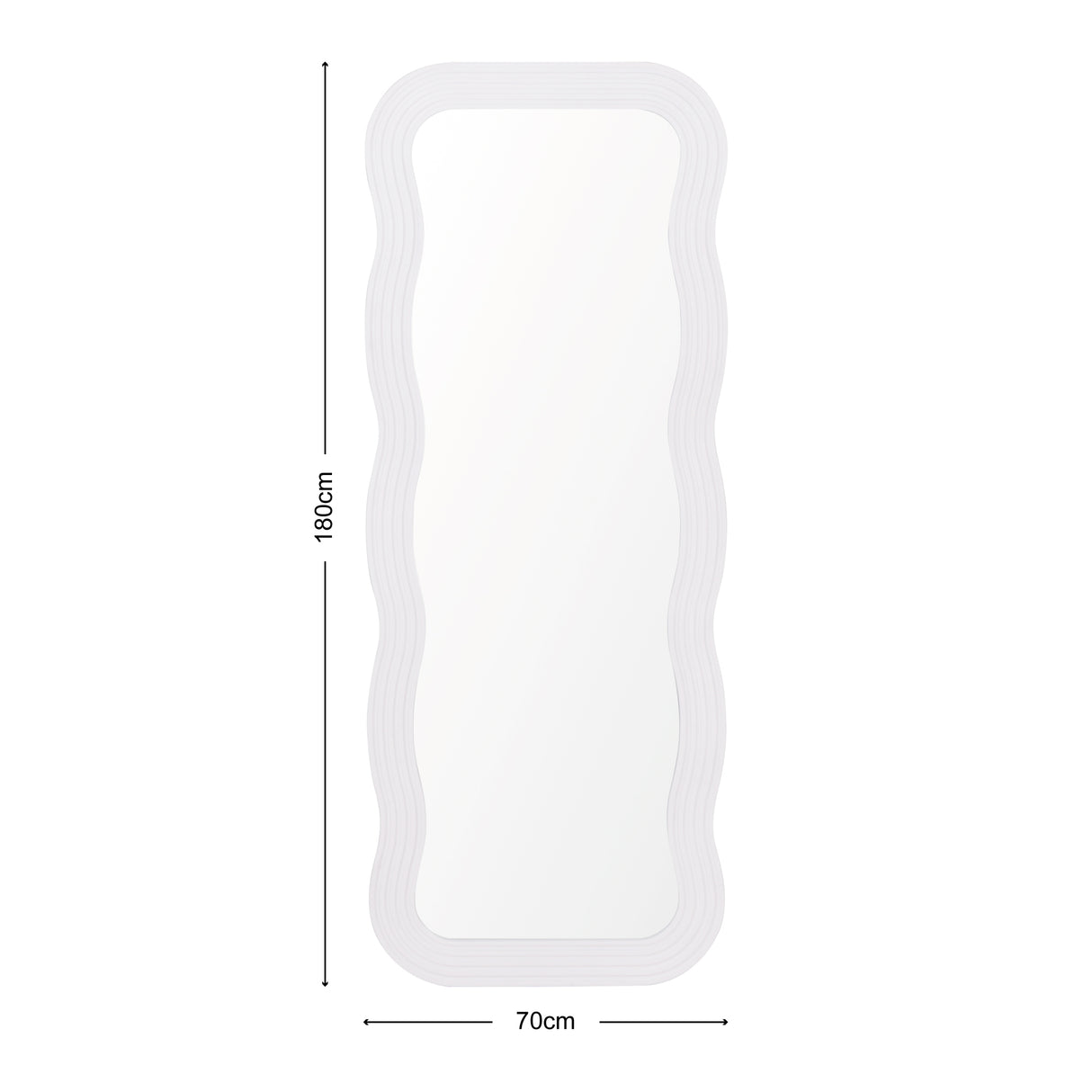 Paola - Wavy Mirror Full Length - 70x180cm - Black or White