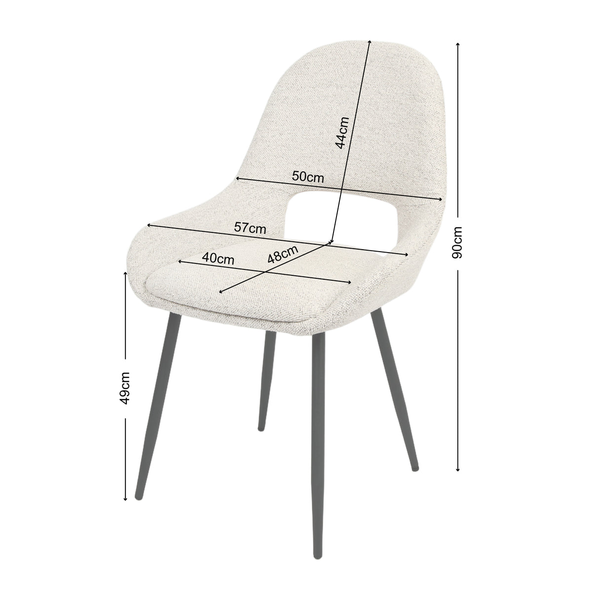 Pebble – Upholstered Dining Chairs in Premium Textured Linen (Set of 2)