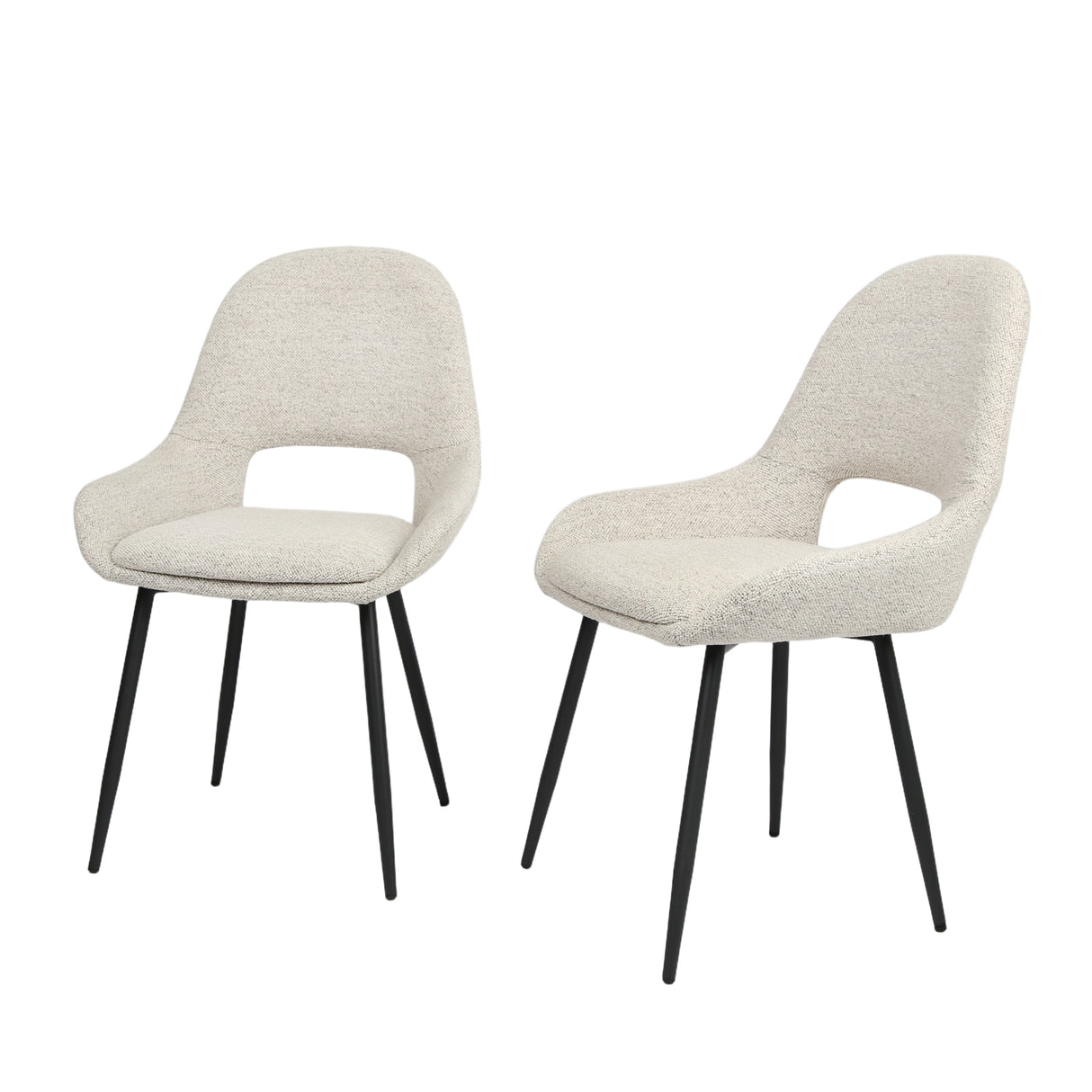 Pebble – Upholstered Dining Chairs in Premium Textured Linen (Set of 2)