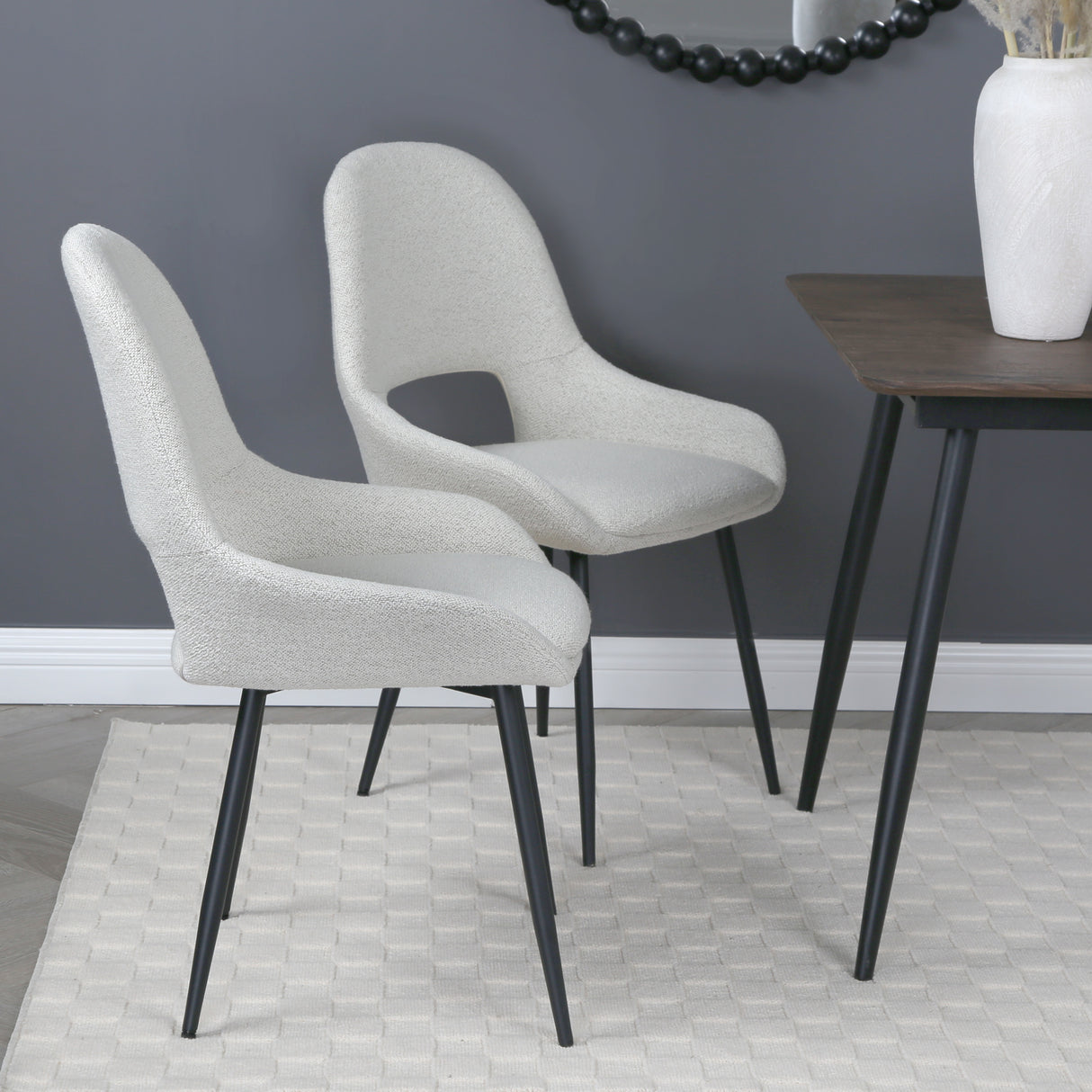 Pebble – Upholstered Dining Chairs in Premium Textured Linen (Set of 2)