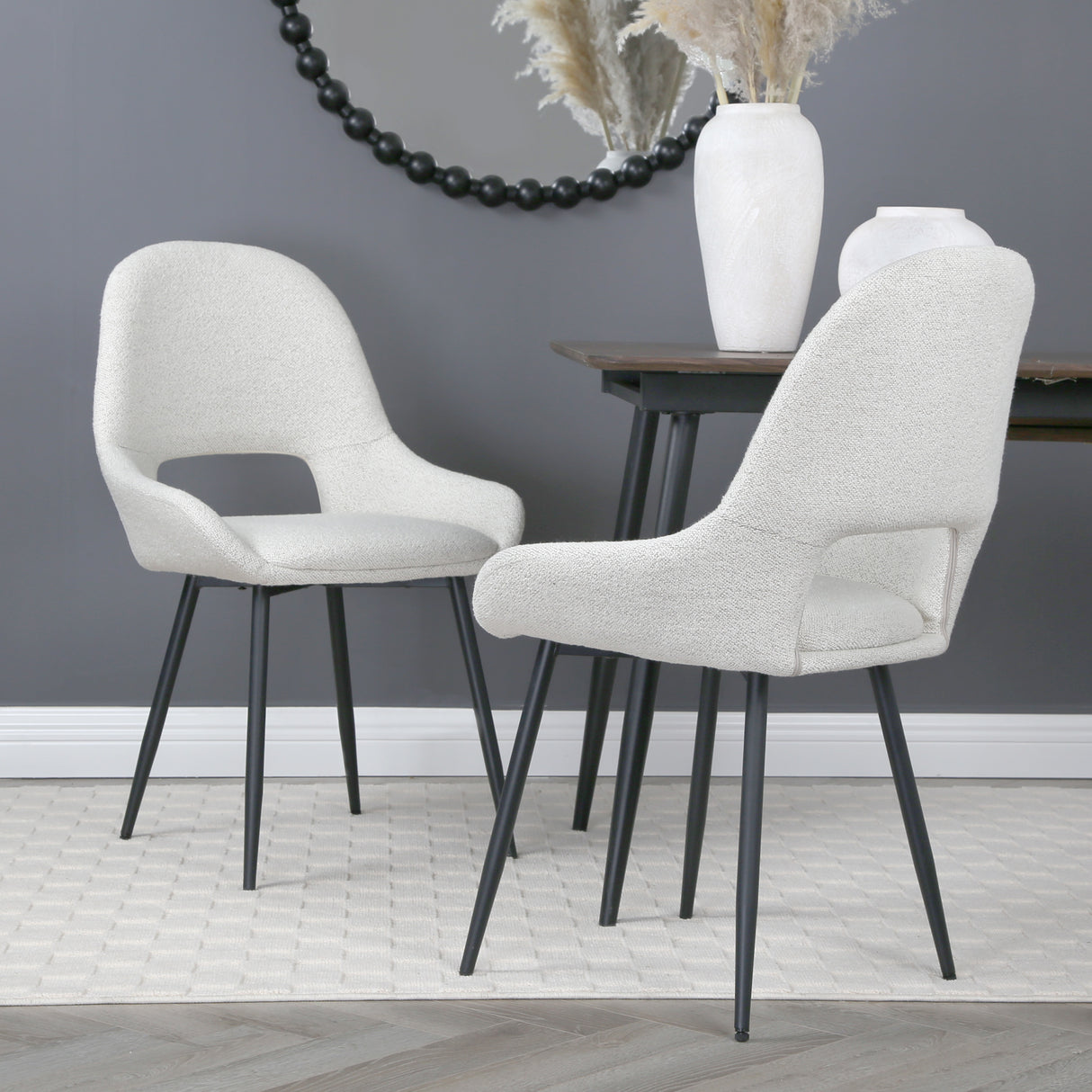 Pebble – Upholstered Dining Chairs in Premium Textured Linen (Set of 2)