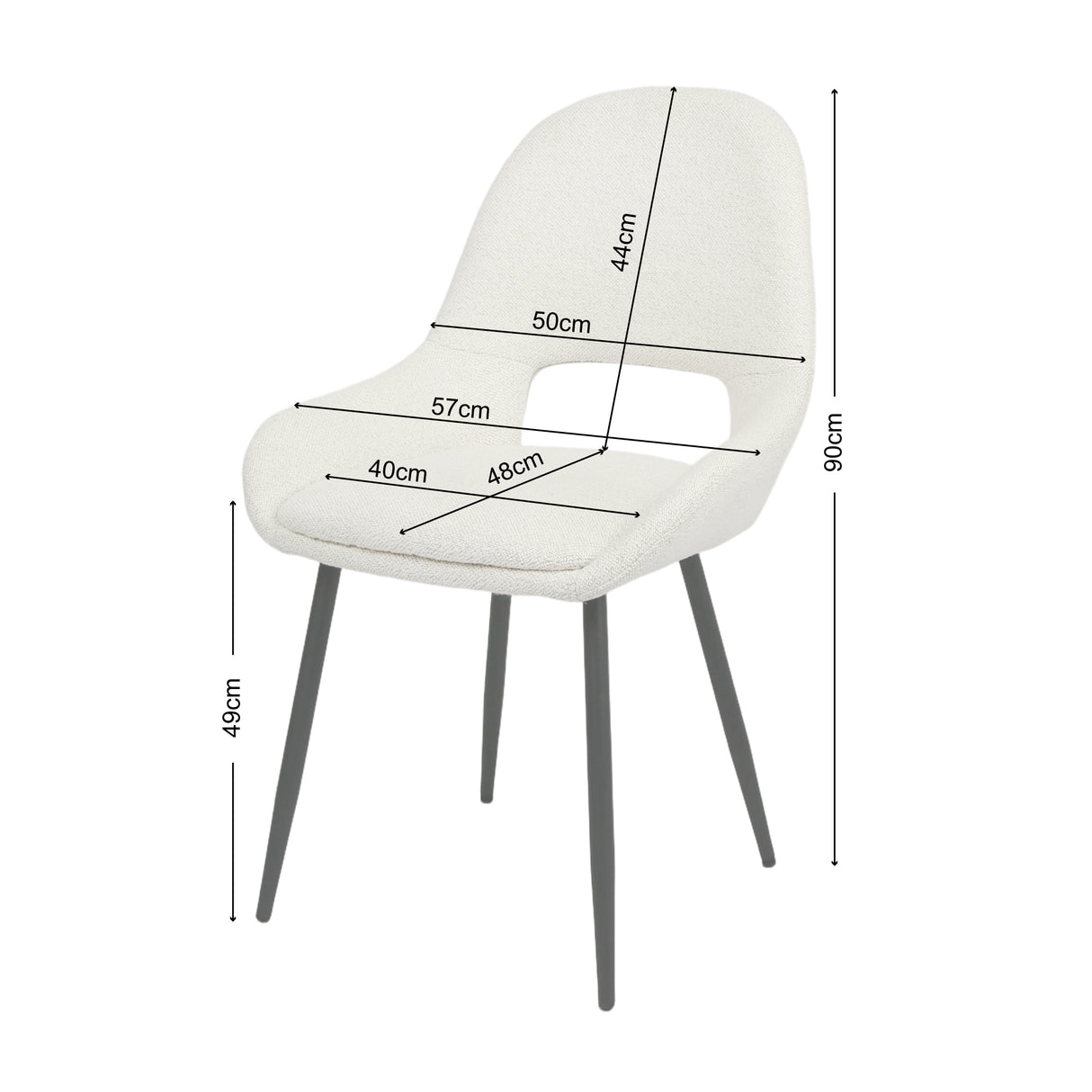 Pebble – Upholstered Dining Chairs in Premium Textured Linen (Set of 2)