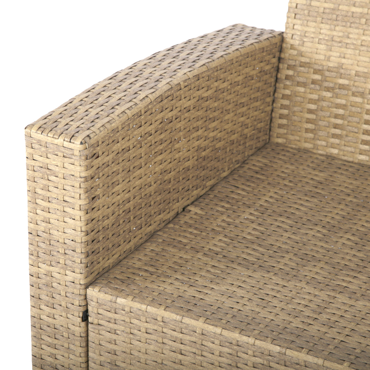 Pelias Rattan Garden Corner 8 Seater Outdoor Sofa Dining Set with Rising Table - Natural/Brown