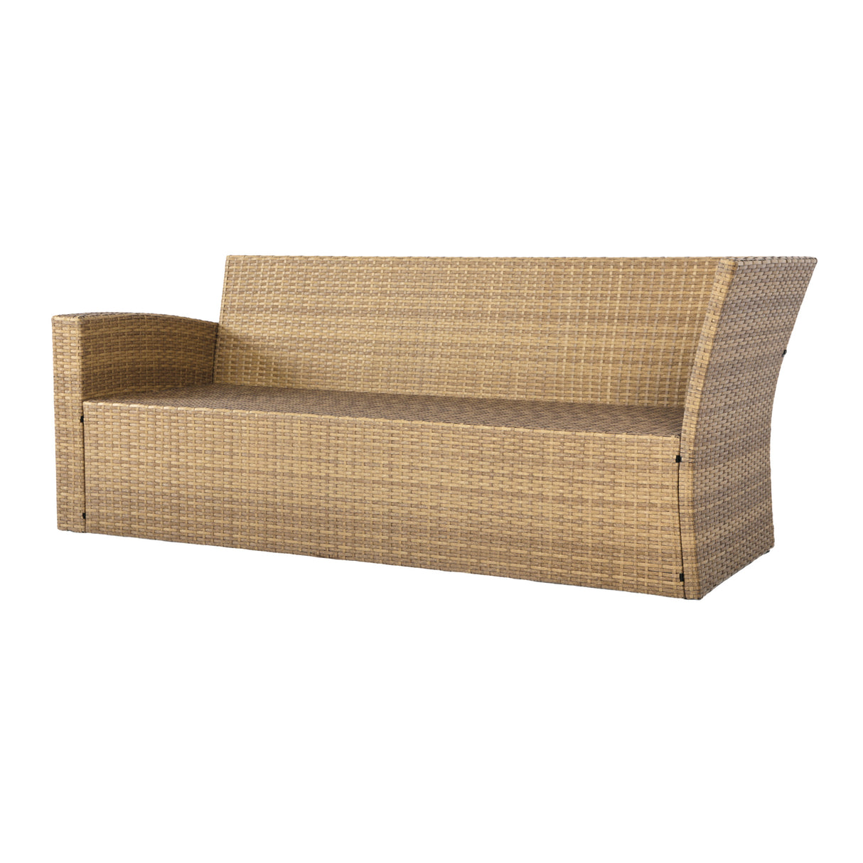 Pelias Rattan Garden Corner 8 Seater Outdoor Sofa Dining Set - Natural/Brown