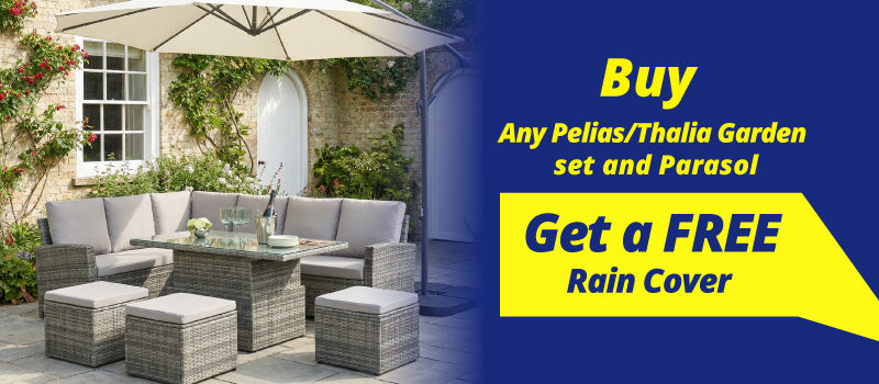 Pelias - Rattan Corner Sofa Set with Rising Table - 8 Seats