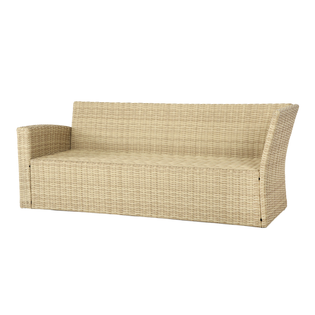 Pelias Rattan Garden Corner 8 Seater Outdoor Sofa Dining Set with Rising Table - Natural/Brown