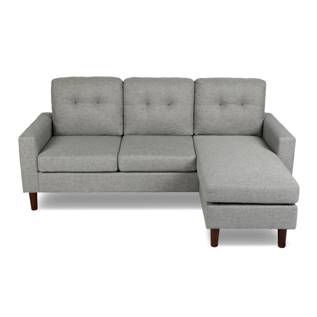 Pisa – Small Corner Sofa with Reversible Chaise - Soft Woven Fabric