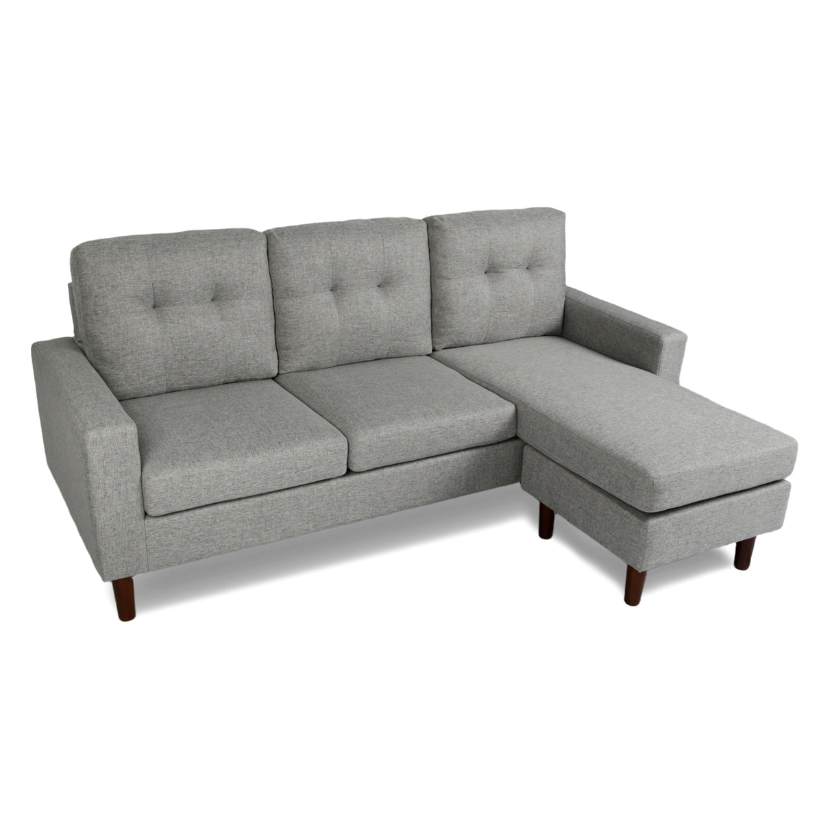 Pisa – Small Corner Sofa with Reversible Chaise - Soft Woven Fabric