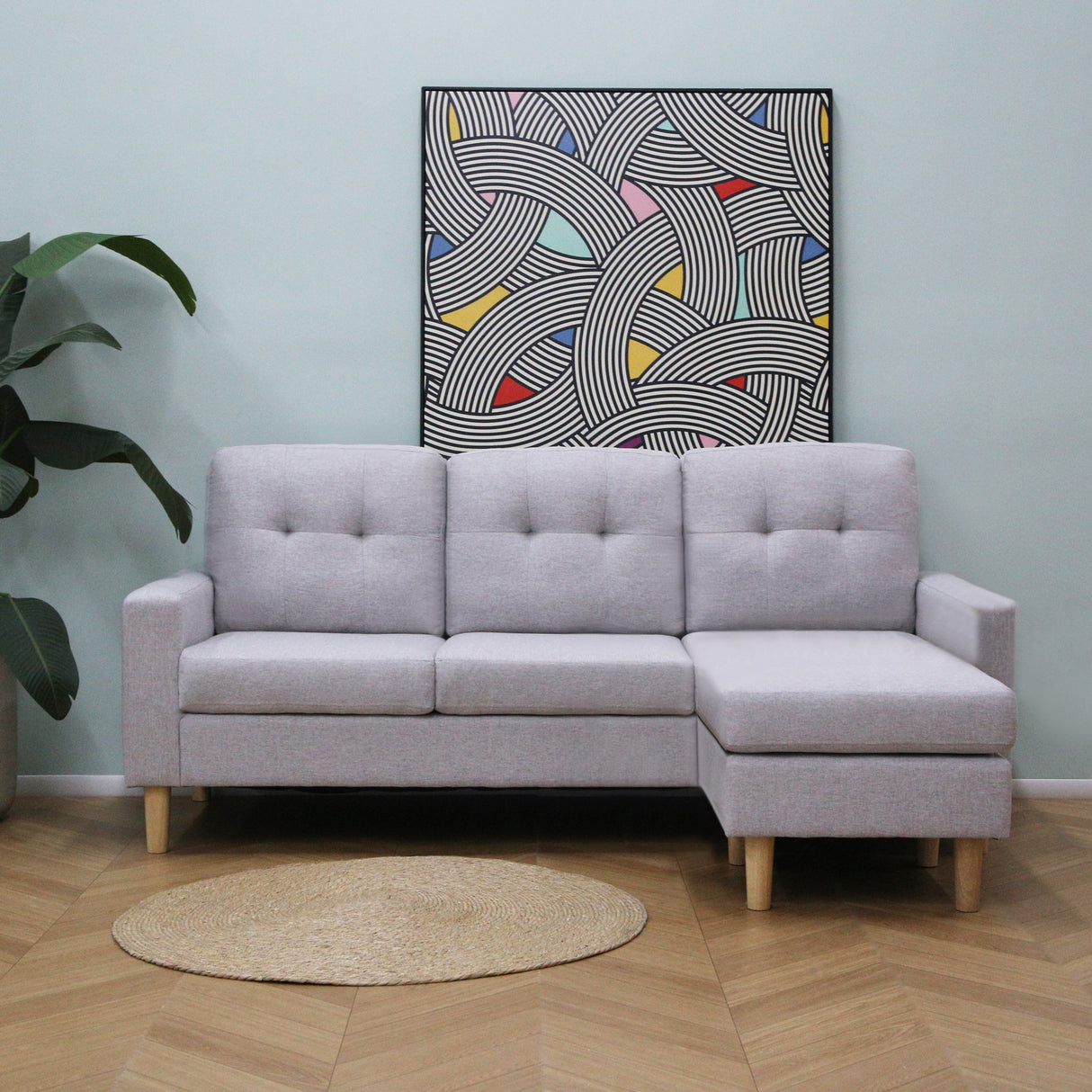 Pisa – Small Corner Sofa with Reversible Chaise - Soft Woven Fabric