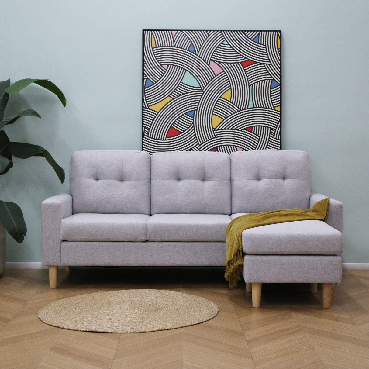 Pisa – Small Corner Sofa with Reversible Chaise - Soft Woven Fabric