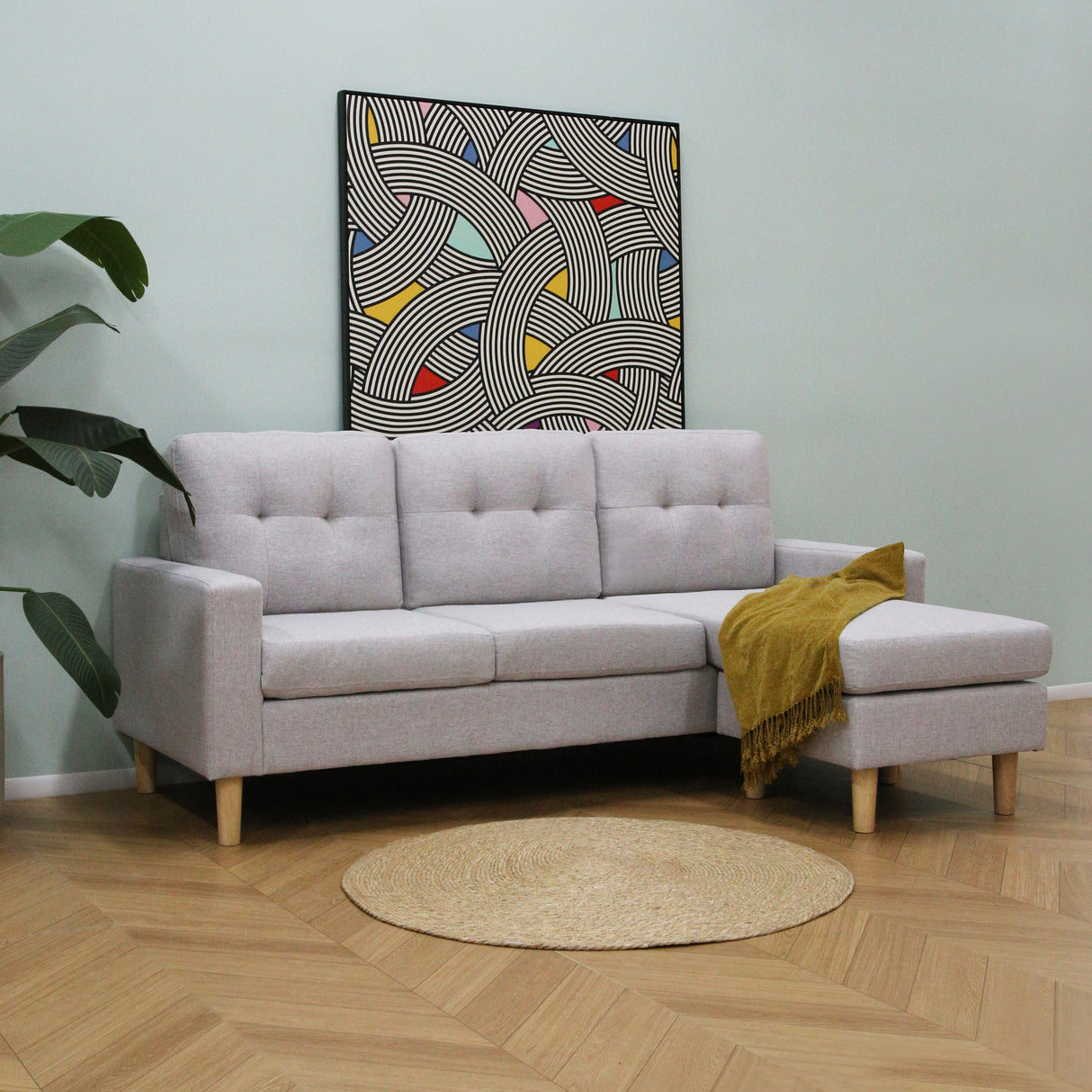 Pisa – Small Corner Sofa with Reversible Chaise - Soft Woven Fabric