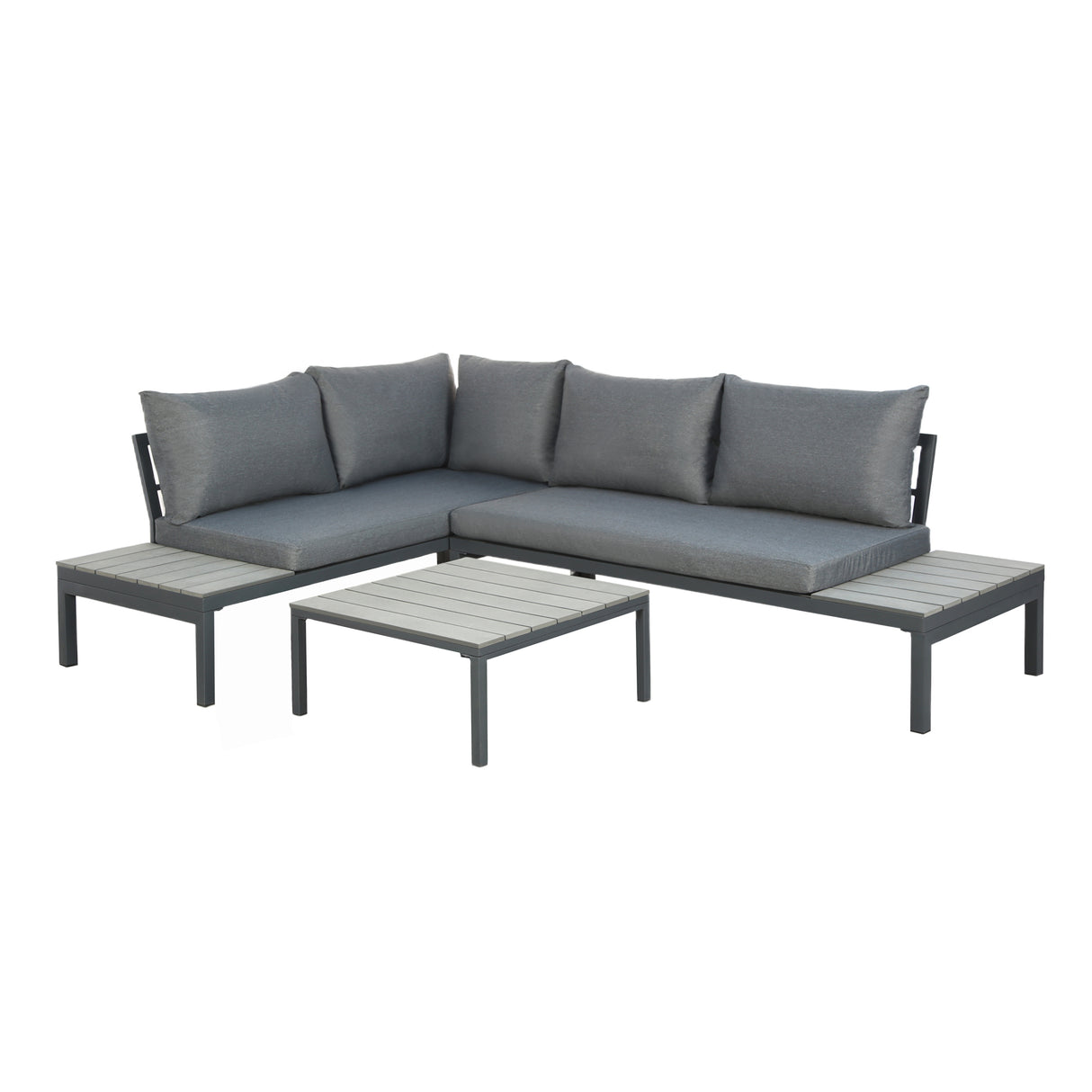 Rhea Platform Corner Sofa – 4-Seater Garden Lounge Set with Table