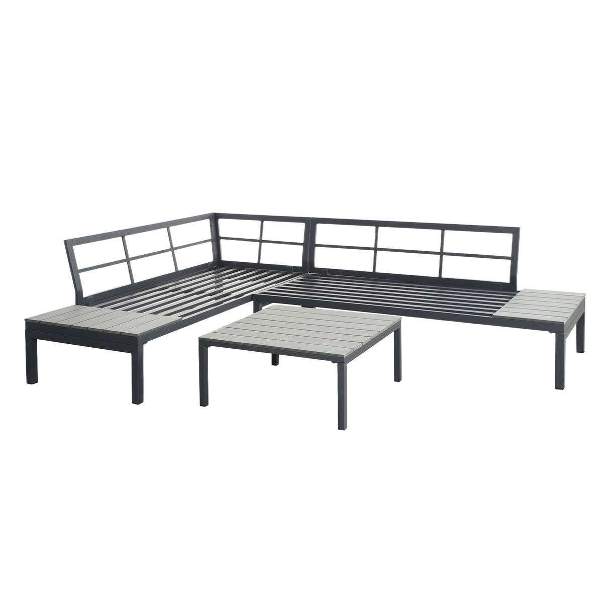 Rhea Platform Corner Sofa – 4-Seater Garden Lounge Set with Table