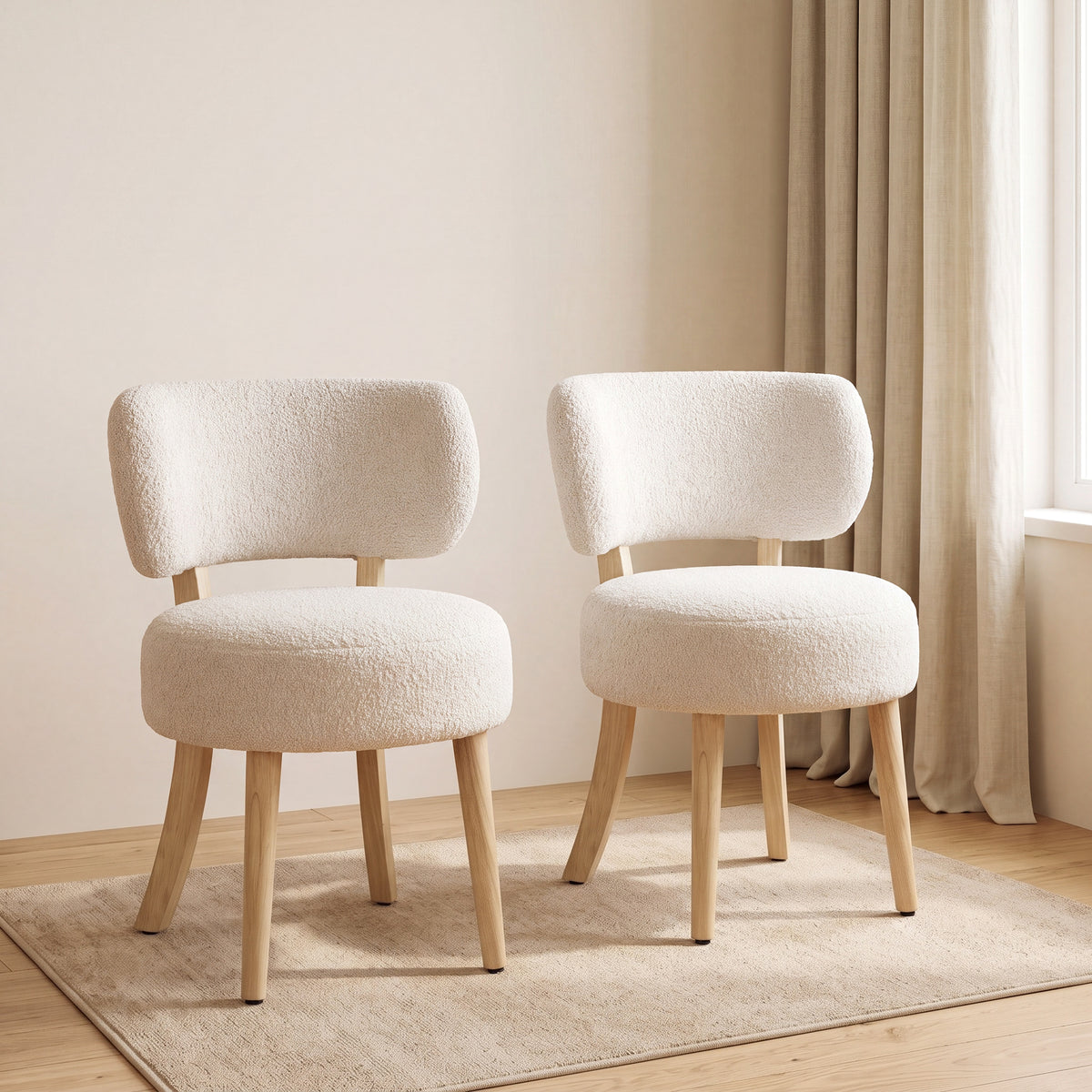 Sara Beige Fabric Dressing Chair