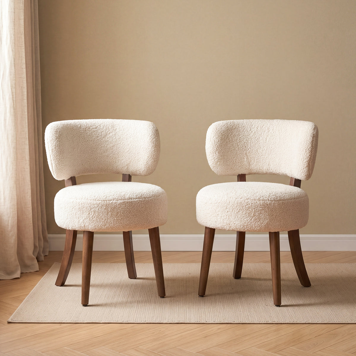 Sara Beige Fabric Dressing Chair