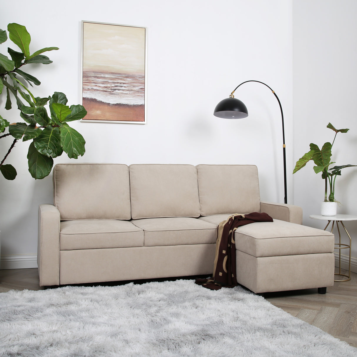 Selene - Corner Sofa Bed with Storage - 3 Seater - Pull-out System