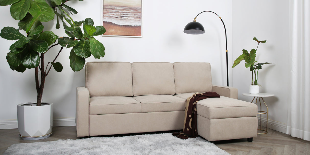 Selene - Corner Sofa Bed with Storage - 3 Seater - Pull-out System