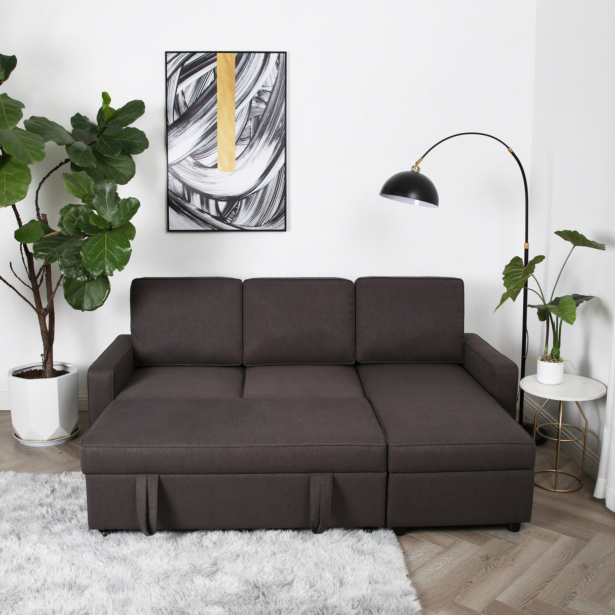 Selene - Corner Sofa Bed with Storage - 3 Seater - Pull-out System