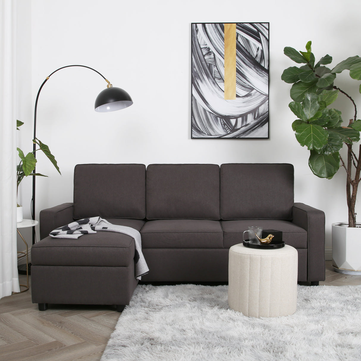 Selene - Corner Sofa Bed with Storage - 3 Seater - Pull-out System