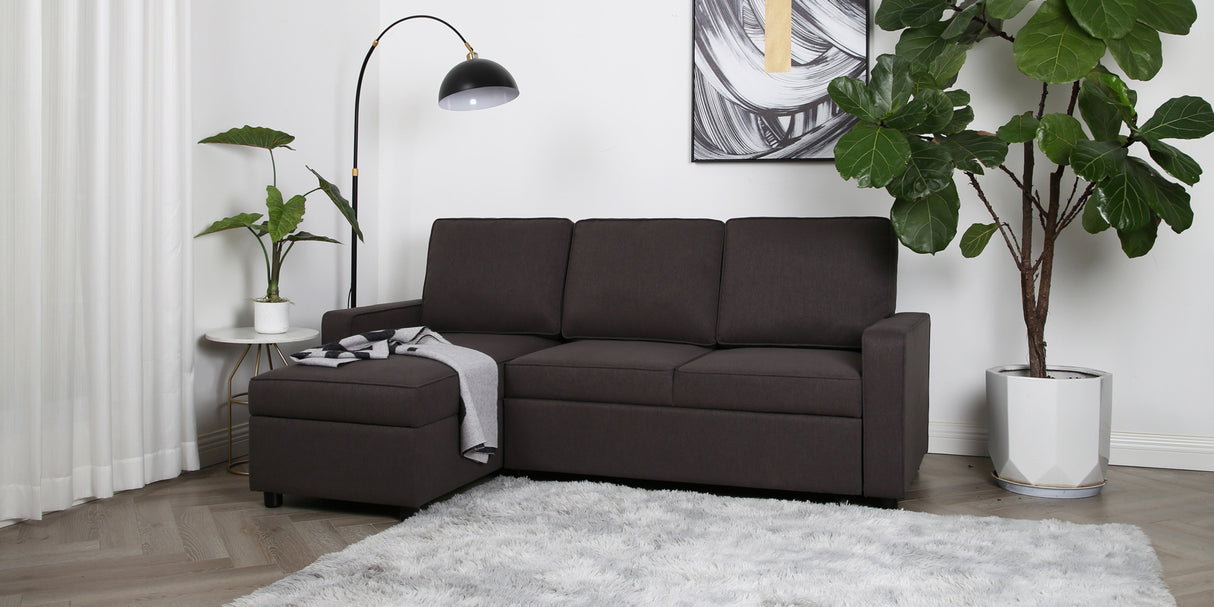 Selene - Corner Sofa Bed with Storage - 3 Seater - Pull-out System