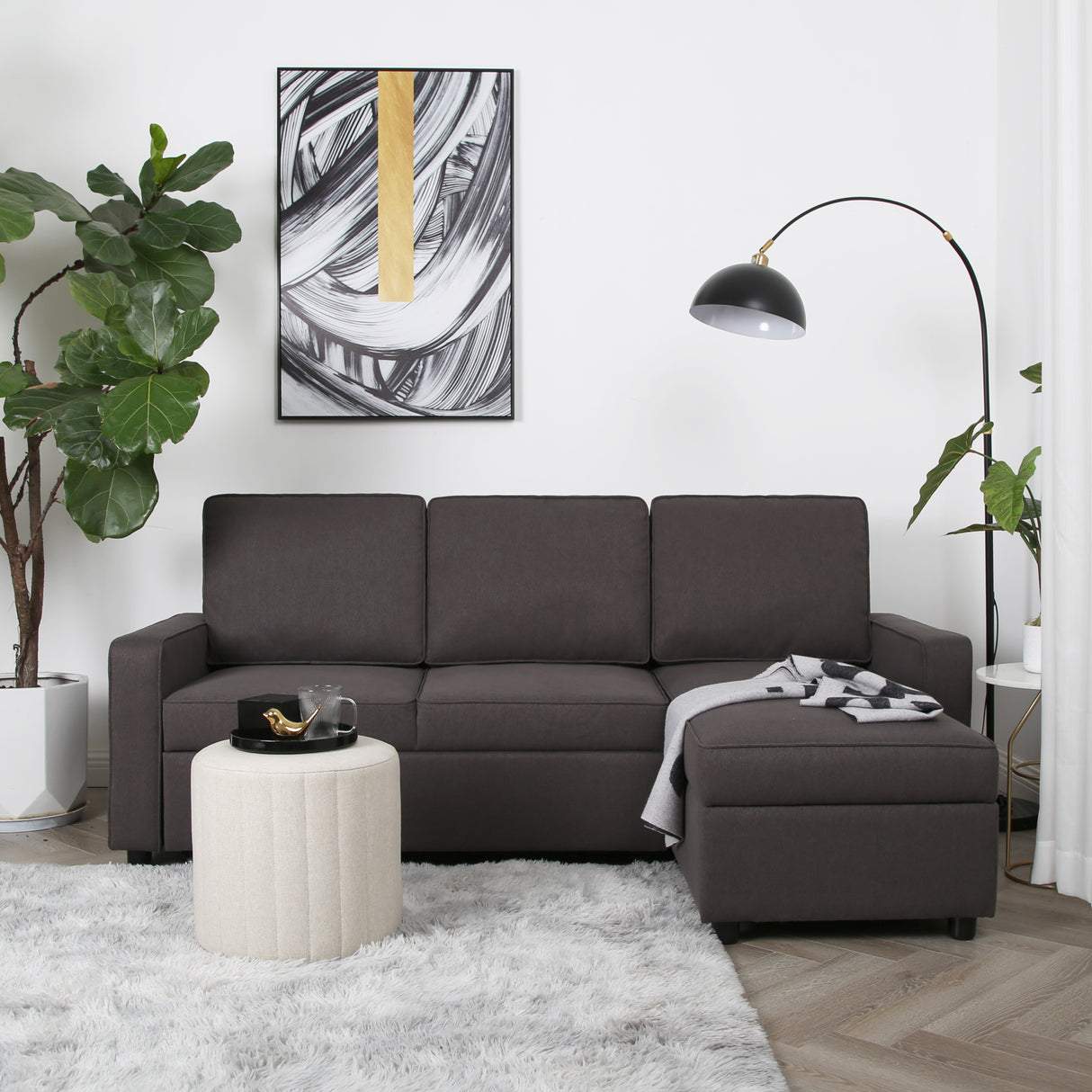 Selene - Corner Sofa Bed with Storage - 3 Seater - Pull-out System