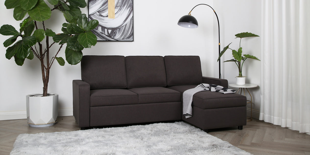 Selene - Corner Sofa Bed with Storage - 3 Seater - Pull-out System