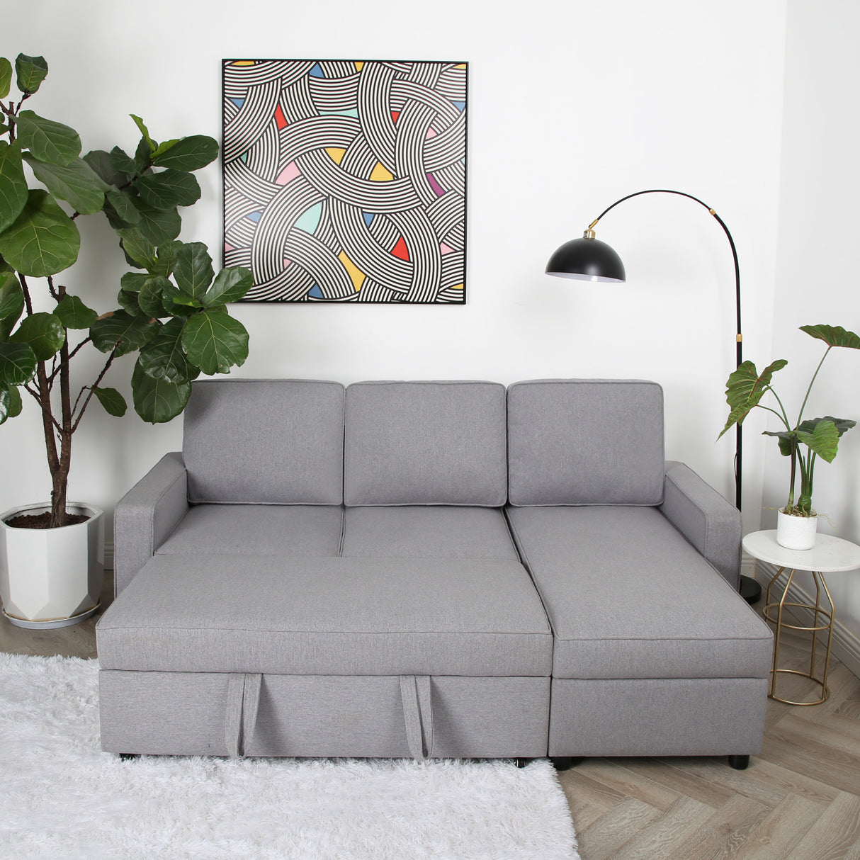 Selene - Corner Sofa Bed with Storage - 3 Seater - Pull-out System