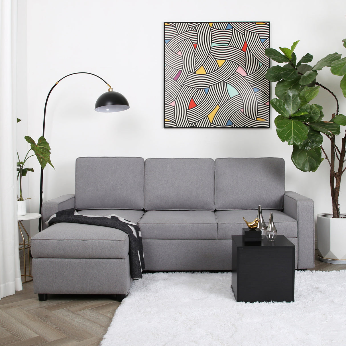 Selene - Corner Sofa Bed with Storage - 3 Seater - Pull-out System