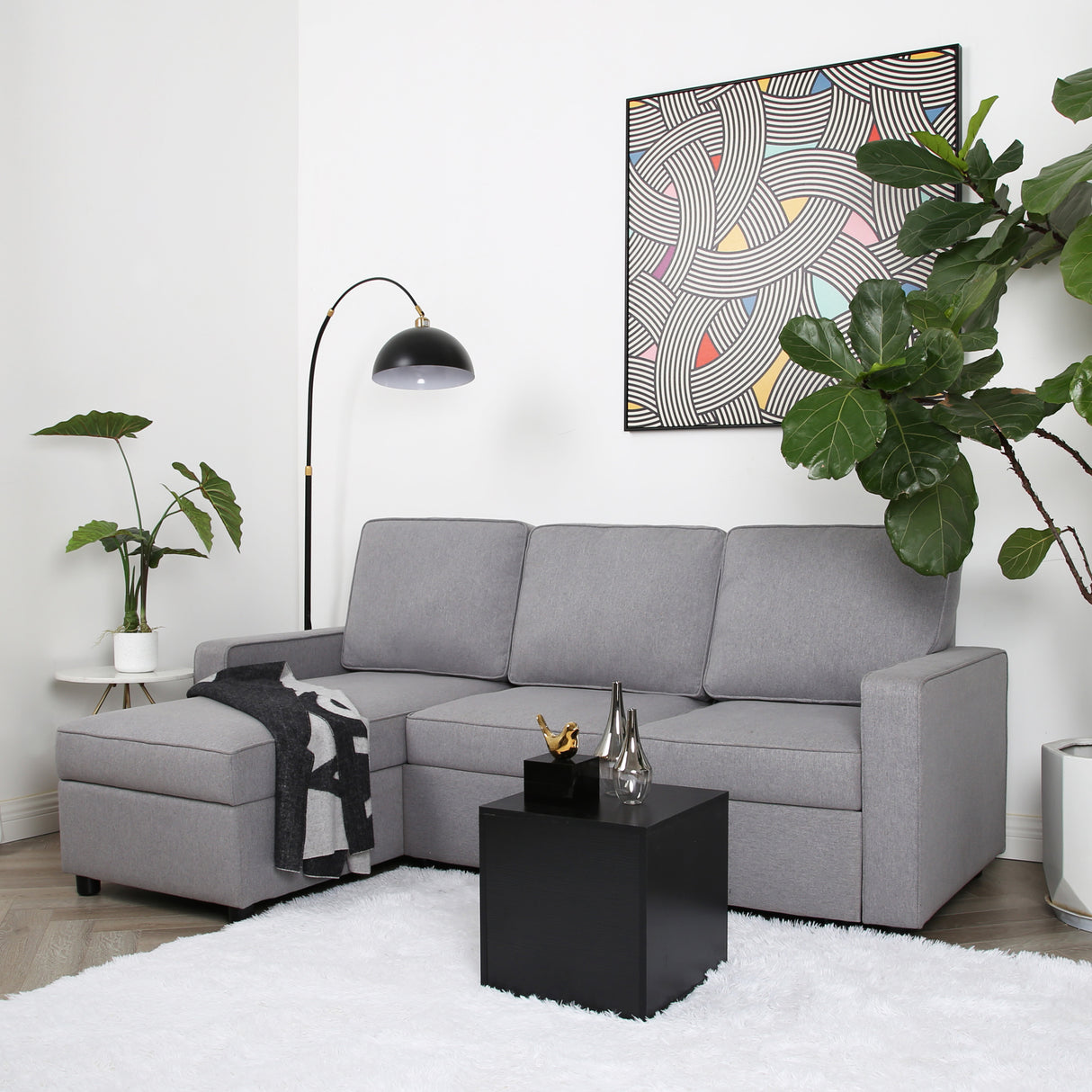 Selene - Corner Sofa Bed with Storage - 3 Seater - Pull-out System
