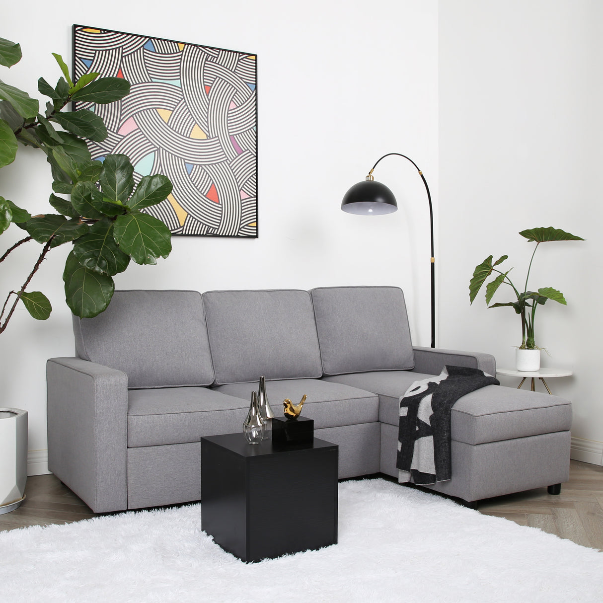 Selene - Corner Sofa Bed with Storage - 3 Seater - Pull-out System