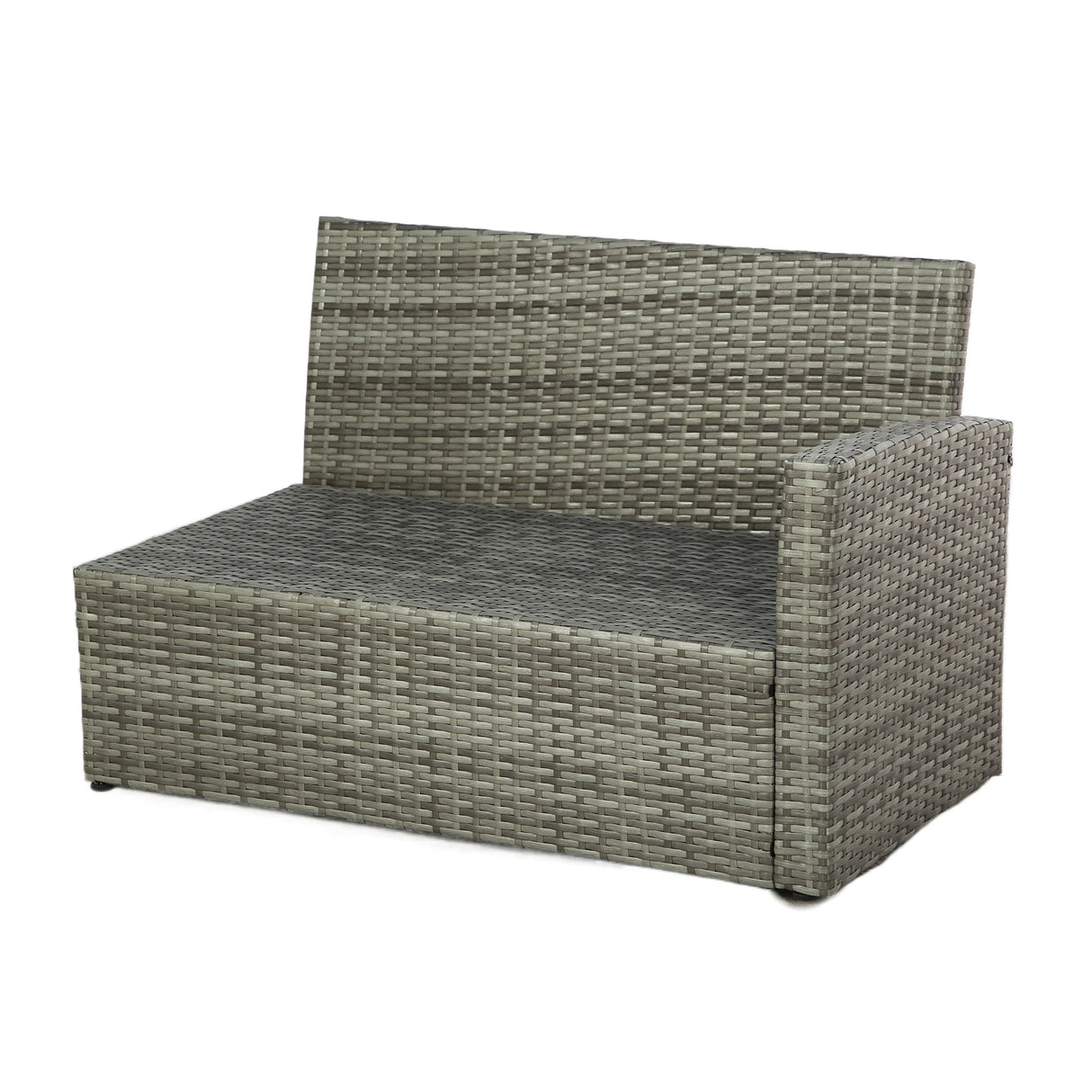 St. Tropez - Garden Corner Sofa with Rising Table - Grey Rattan - 6 Seats