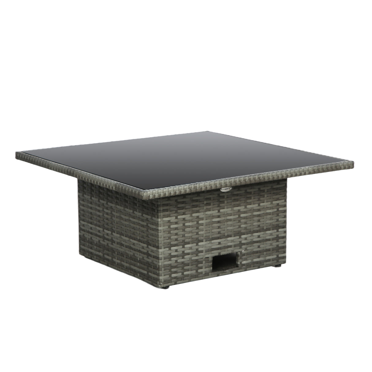 St. Tropez - Garden Corner Sofa with Rising Table - Grey Rattan - 6 Seats