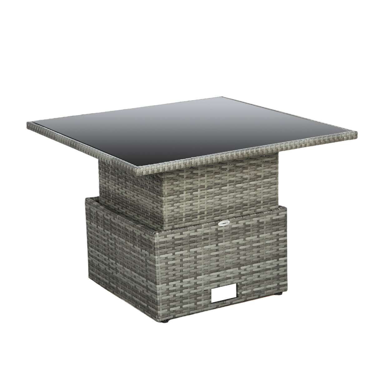 St. Tropez - Garden Corner Sofa with Rising Table - Grey Rattan - 6 Seats