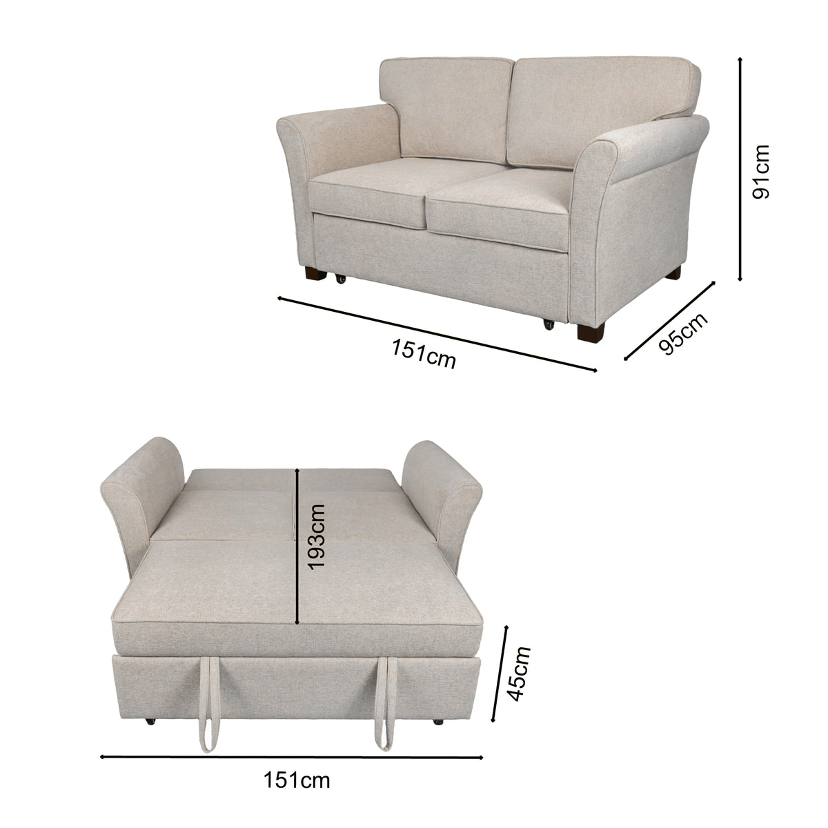 Sandford 2 Seater Sofa Bed