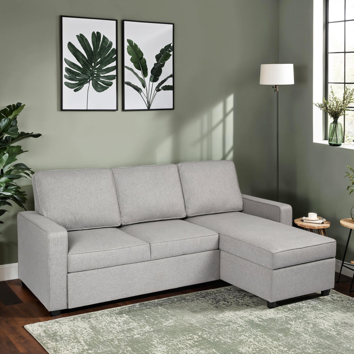 Selene - Corner Sofa Bed with Storage - 3 Seater - Pull-out System