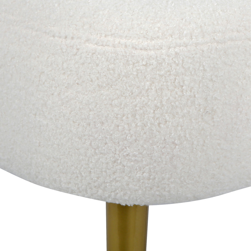Shaun - Boucle Armchair with Golden Legs - Cream