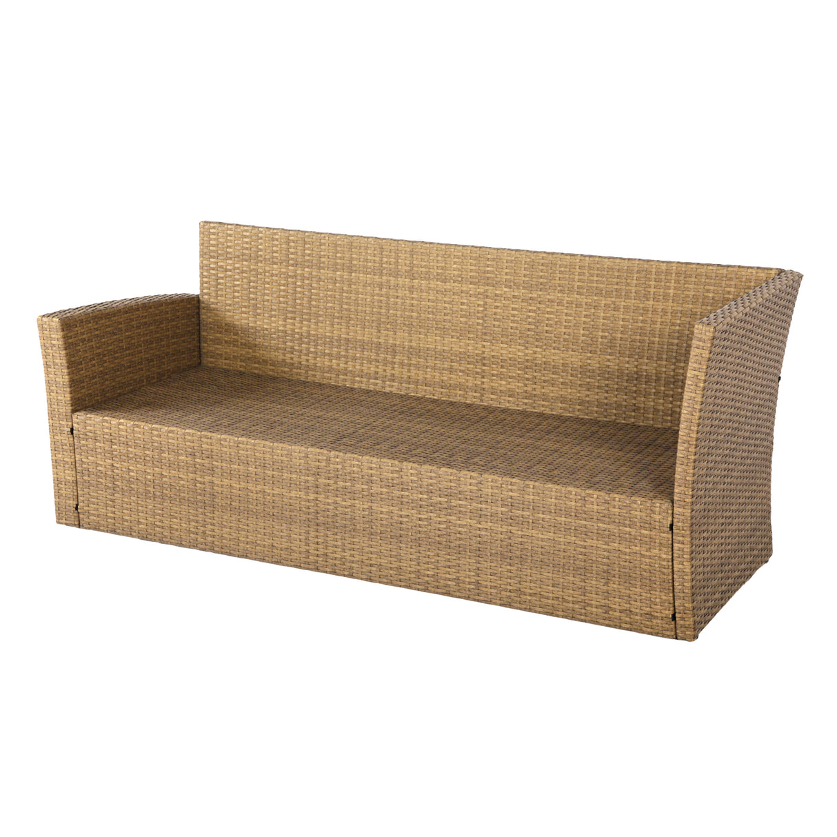 Brown rattan bench