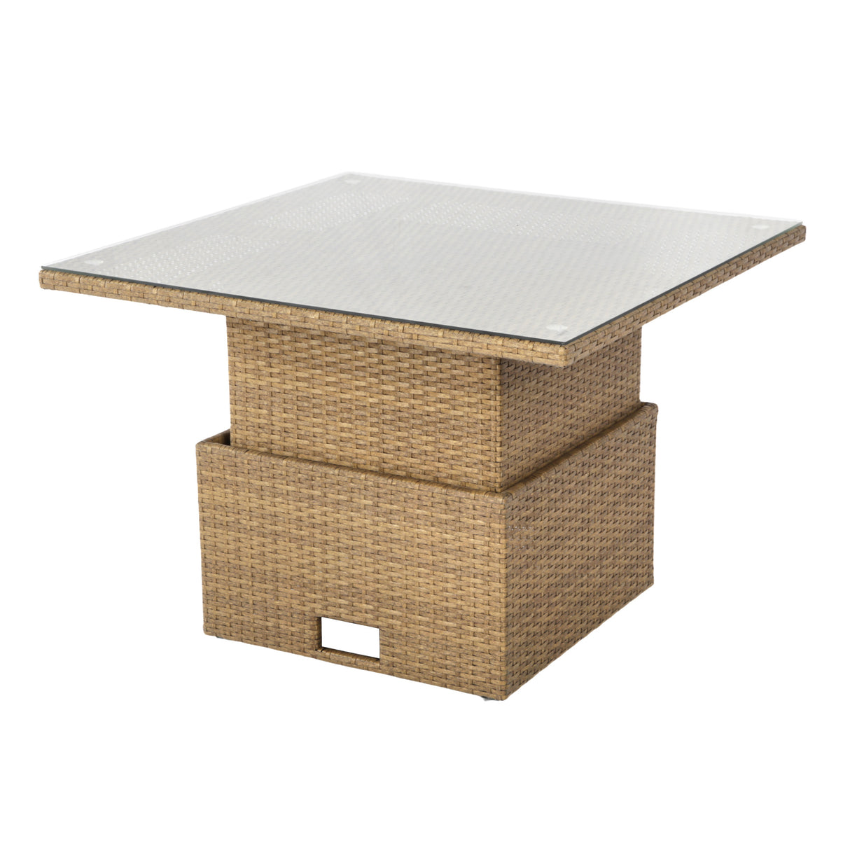 Brown rattan rising table