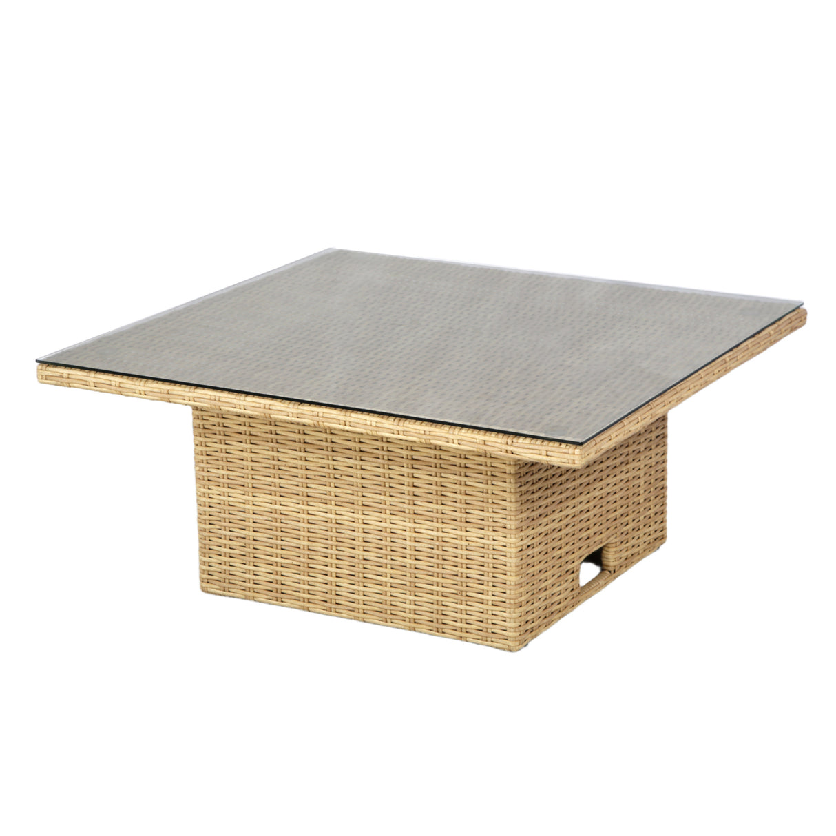 St. Tropez - Garden Corner Sofa with Rising Table - Brown/Natural - 6 Seats