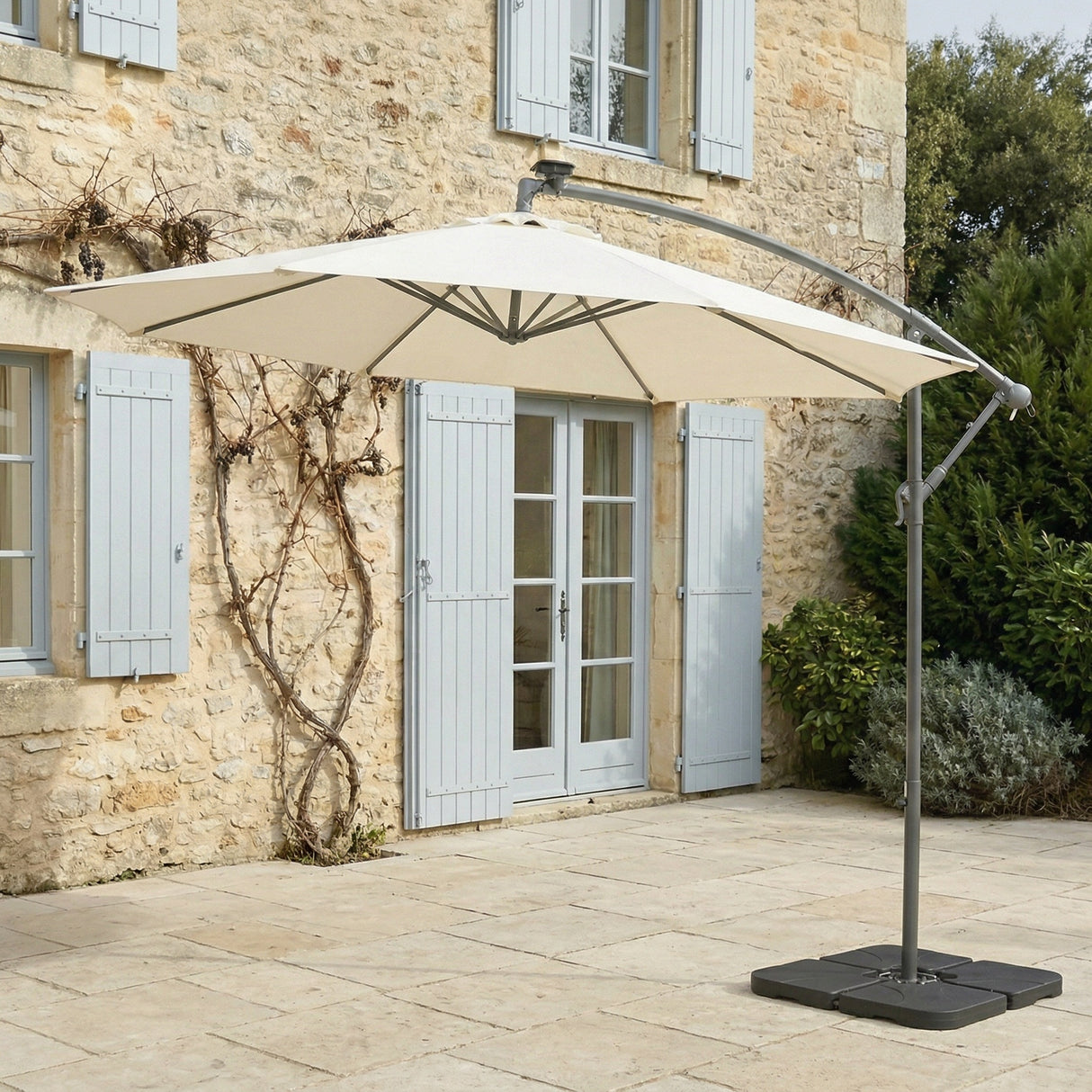 SYROS - Parasol 3m with LED Lamps