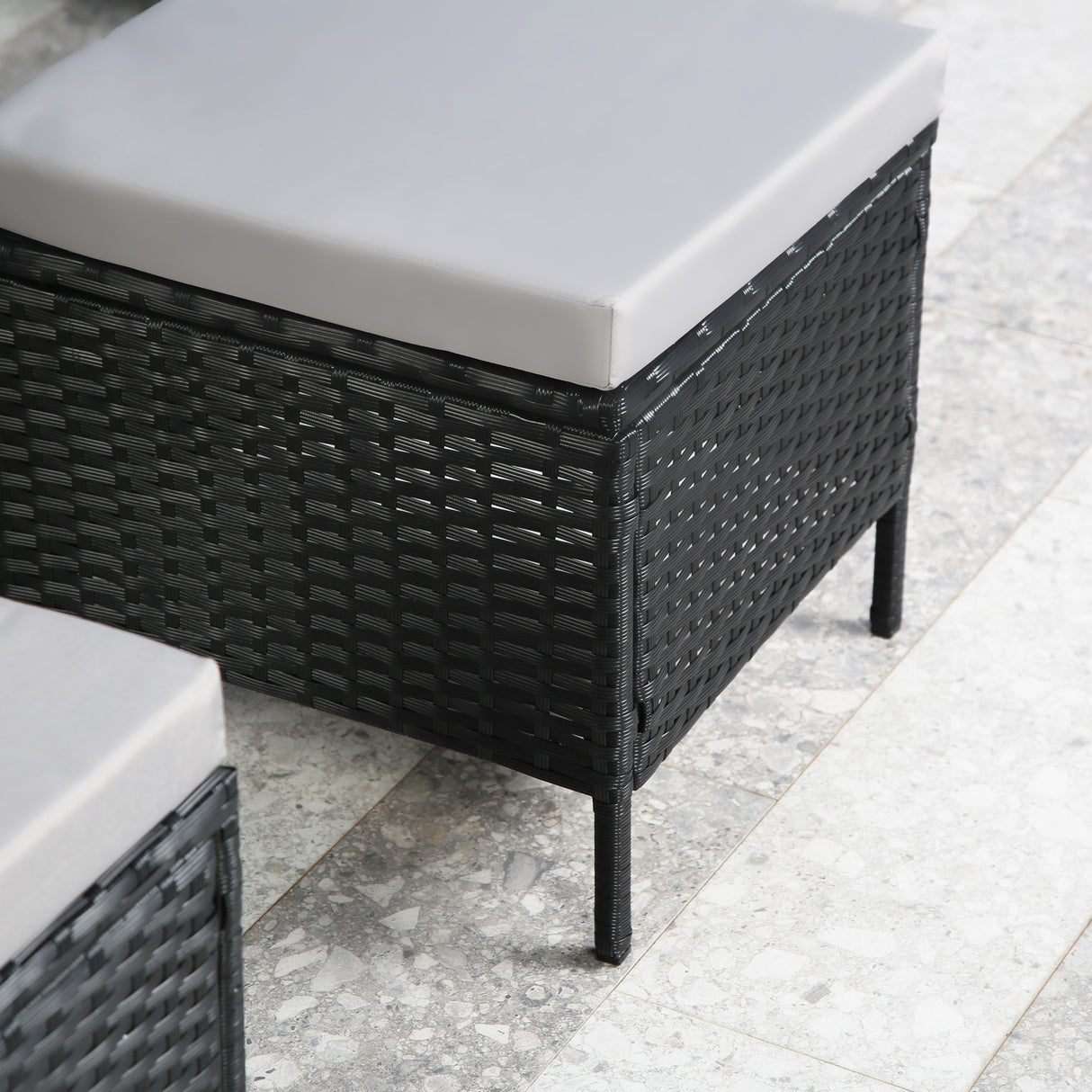 Thalia Rattan 8-Seater Corner Dining Sofa with Glass Table