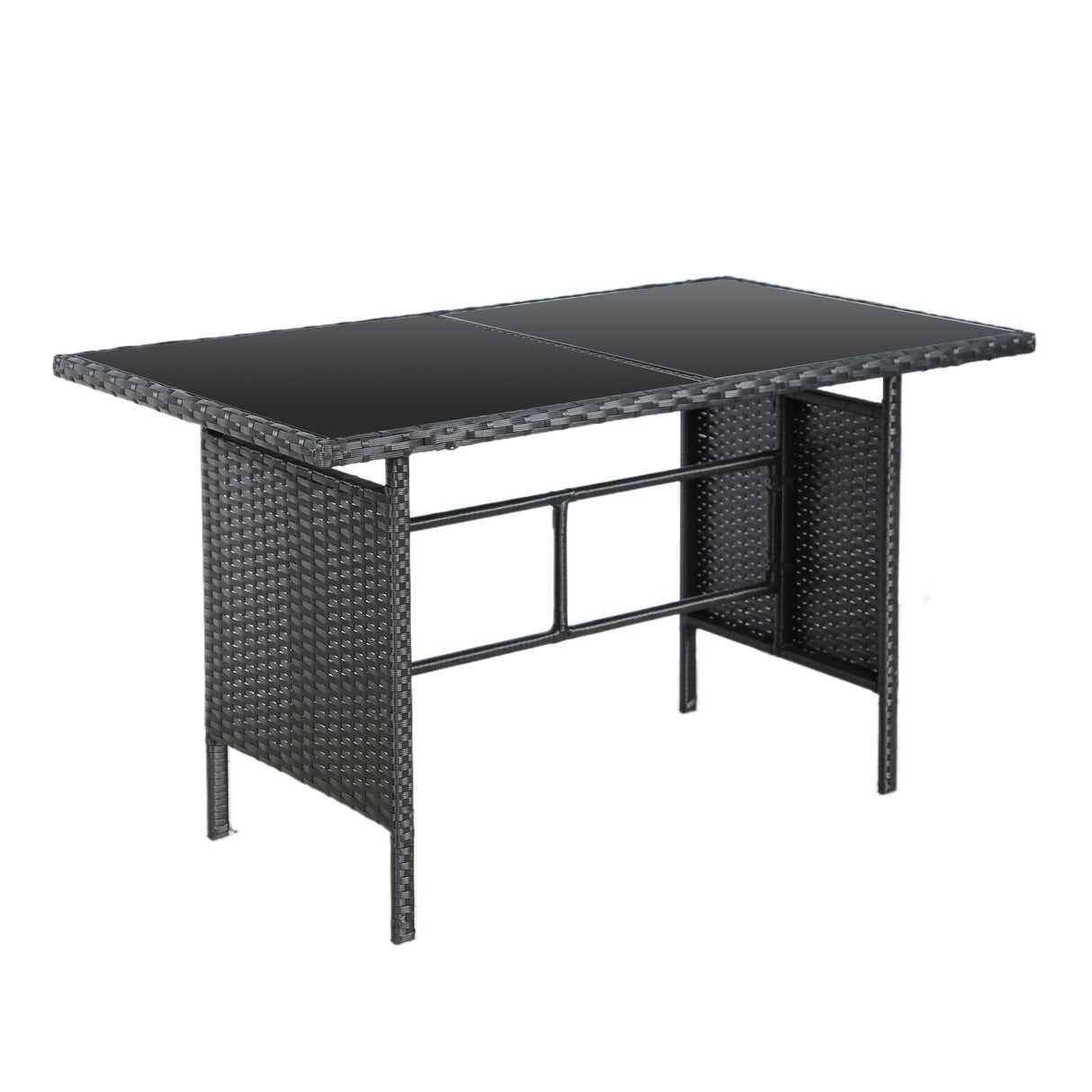 Thalia Rattan 8-Seater Corner Dining Sofa with Glass Table