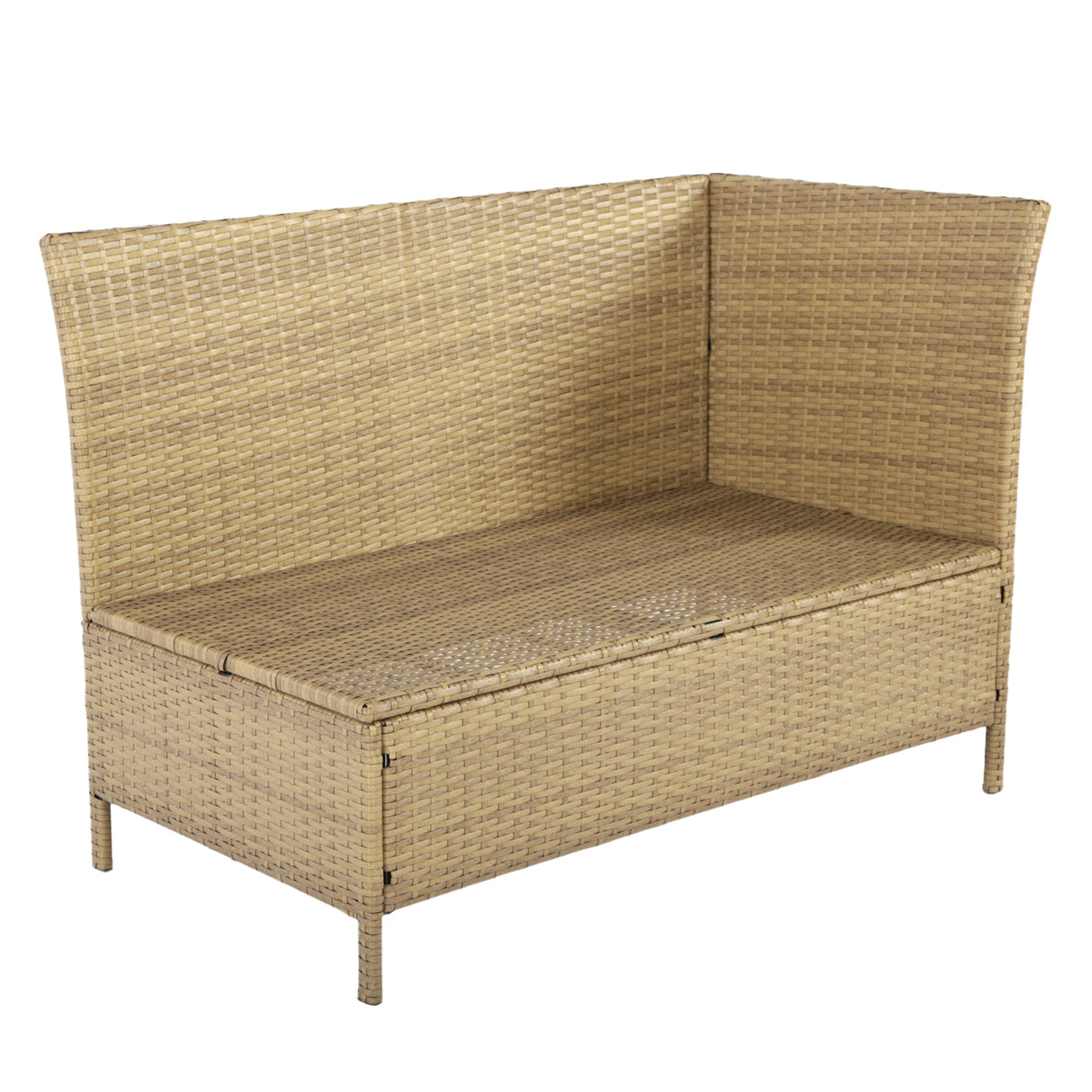 Thalia - Rattan Garden Corner 8 Seater Outdoor Sofa Dining Set with Polywood Table - Brown