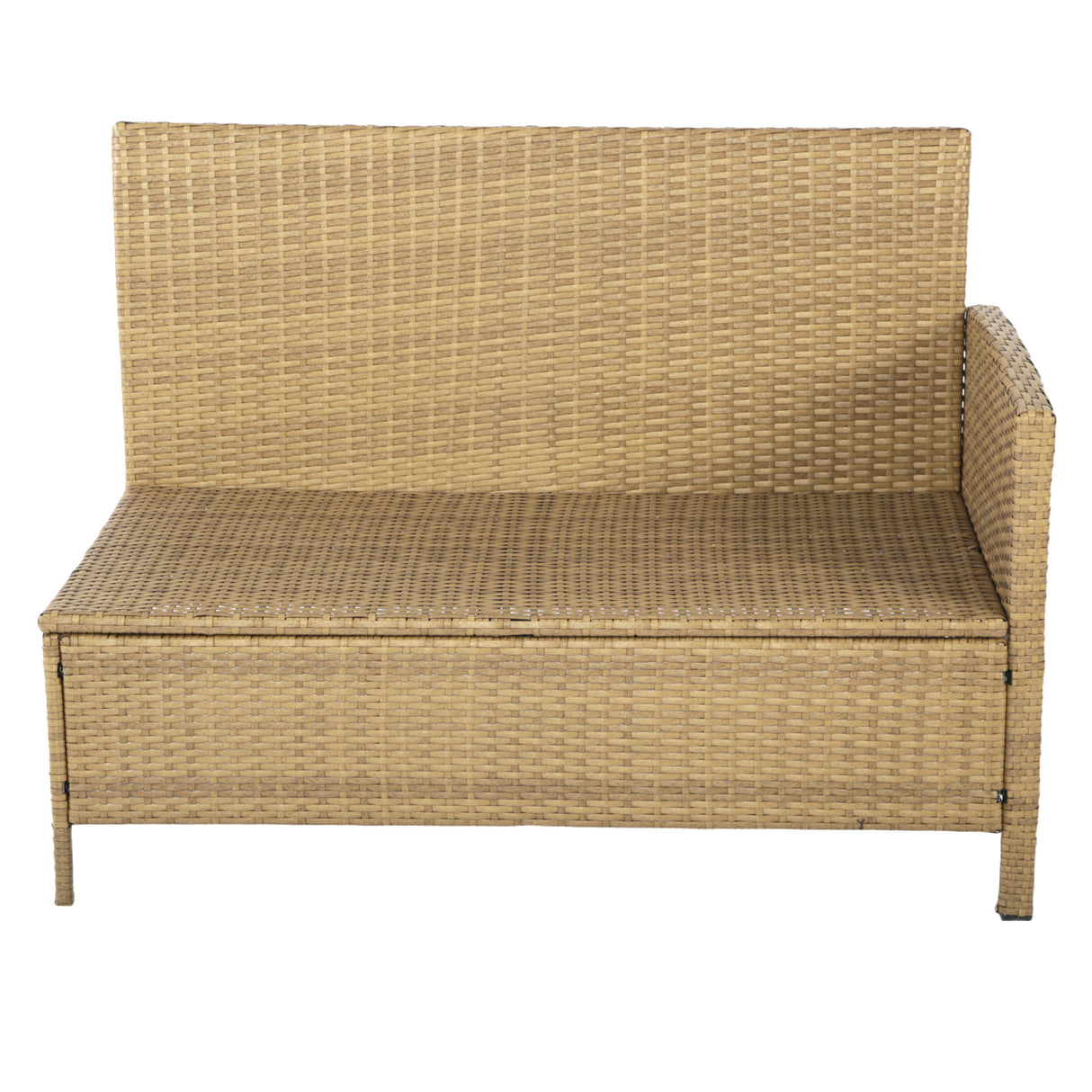 Thalia - Rattan Garden Corner 8 Seater Outdoor Sofa Dining Set with Polywood Table - Brown