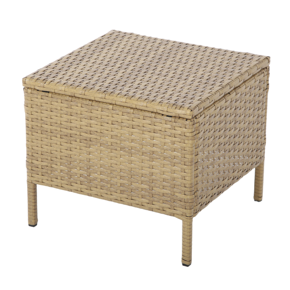 Brown rattan ottoman