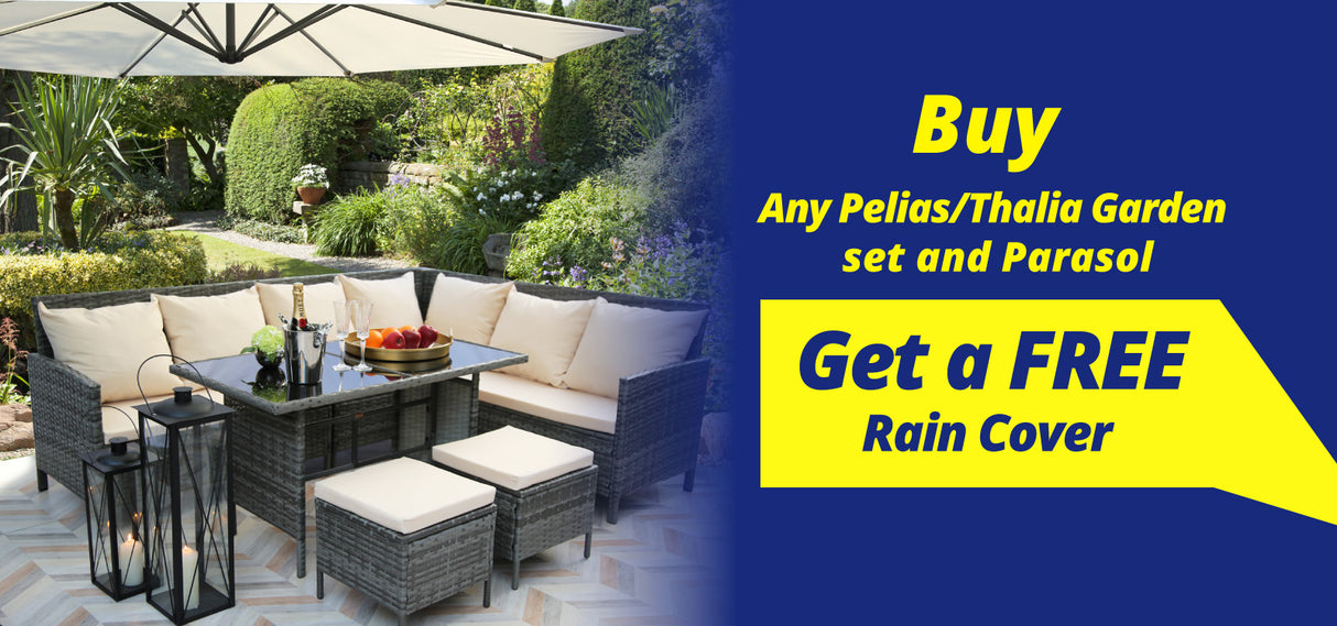 Thalia Corner Sofa Set - Glass Top with Extra Cushions