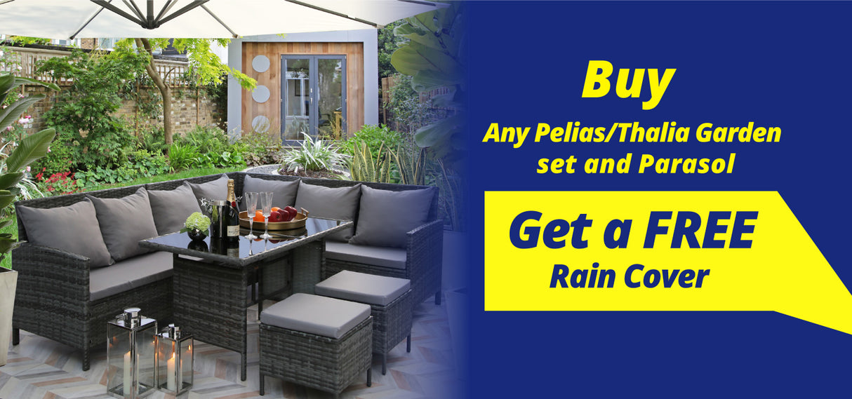 Thalia Rattan 8-Seater Corner Dining Sofa with Glass Table