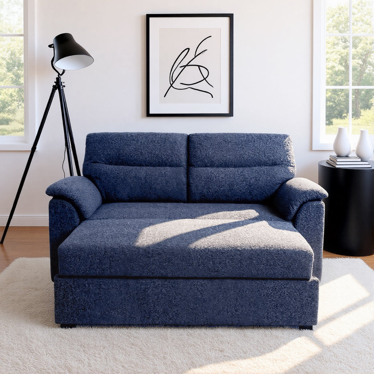 Tivoli - 2 Seater Pull-out Sofa Bed in Luxury Boucle Woven Fabric