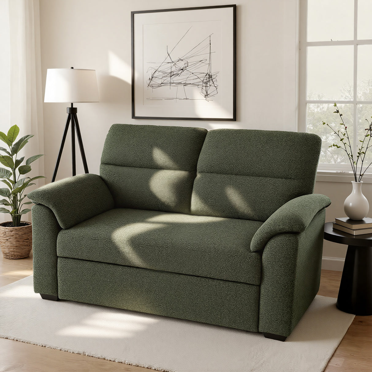 Tivoli - 2 Seater Pull-out Sofa Bed in Luxury Boucle Woven Fabric